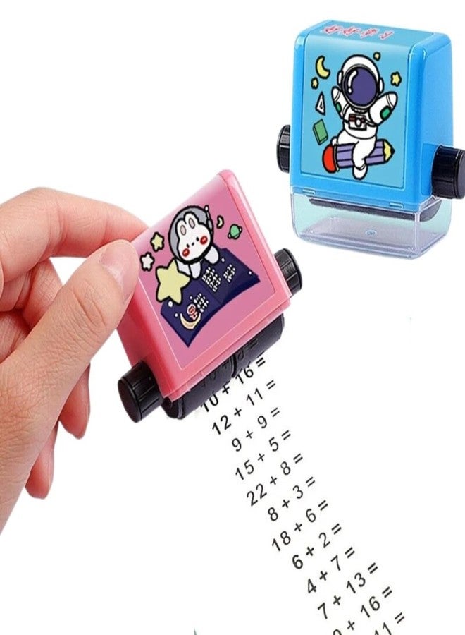 Drumstone 𝟓+𝟓 Year 𝐆𝐔𝐀𝐑𝐀𝐍𝐓𝐄 Smart Math Roller Stamps for Kids Reusable Ink Arithmetic Learning Toy for Preschool & Early Math Practice Number Table Roller for Addition & Subtraction - Image 1